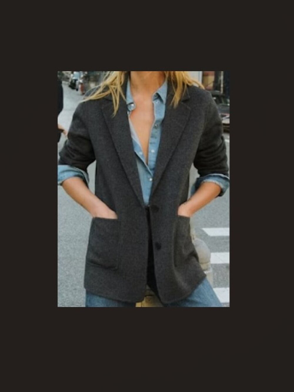 Sezane Nilo Jacket, Grey, size 6
